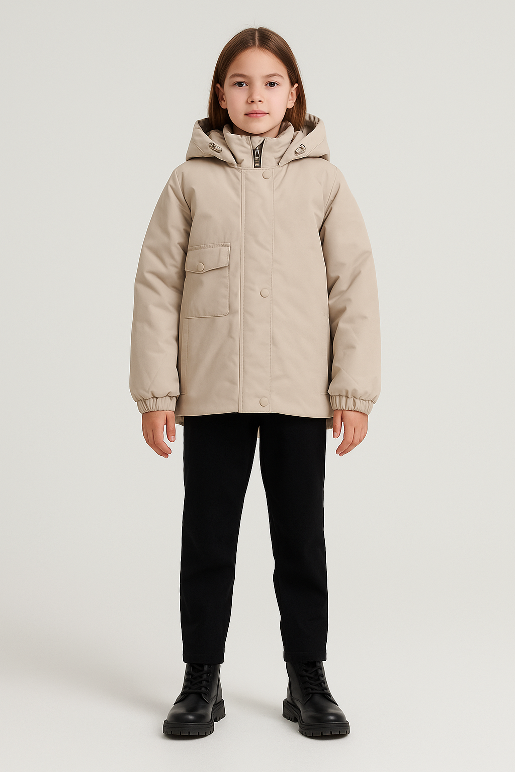 Beige Hooded Jacket