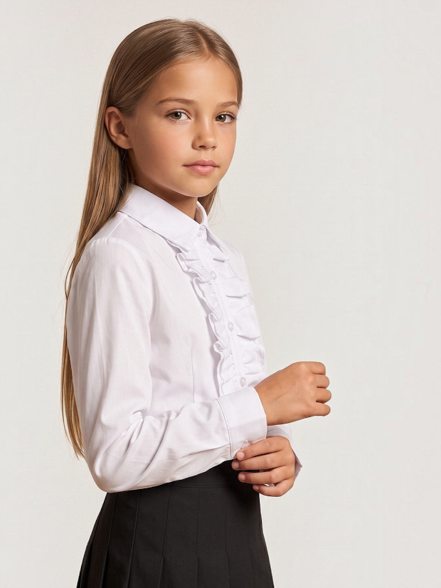 Girls' ruffle blouse