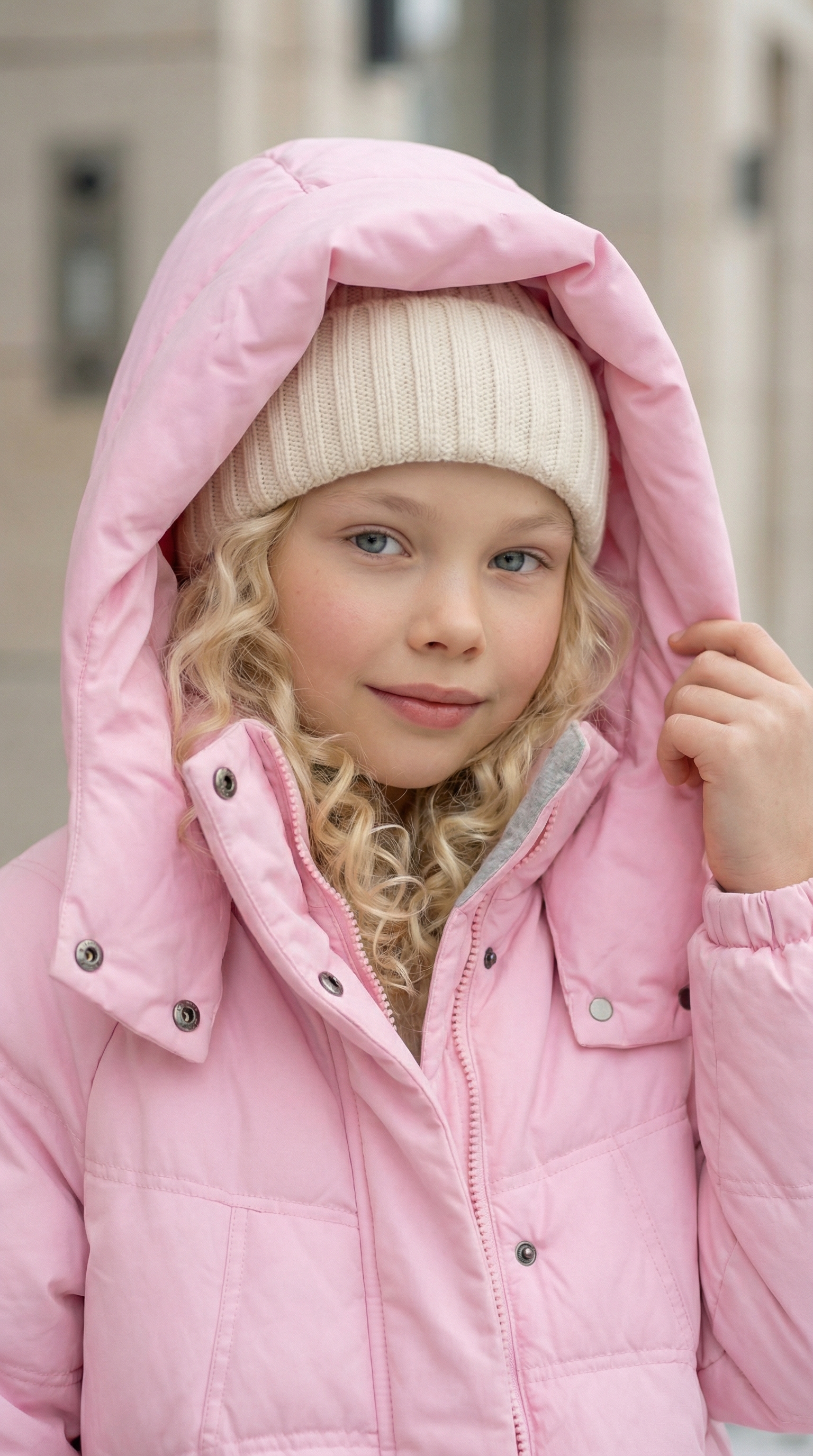 Pink Puffer Jacket with Hood - image 3