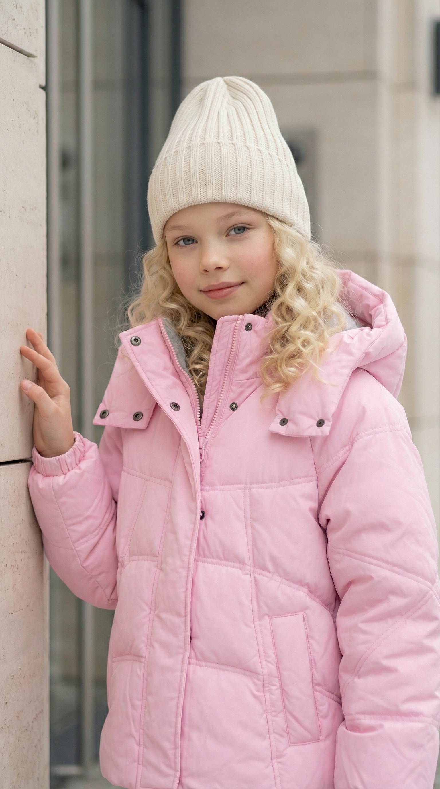 Pink Puffer Jacket with Hood - image 2