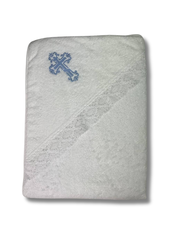 Крестильное махровое полотенце с крестом