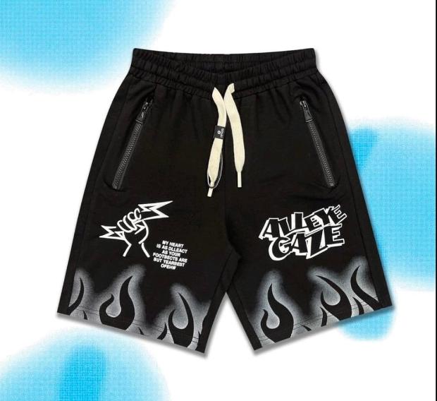Черные шорты с граффити