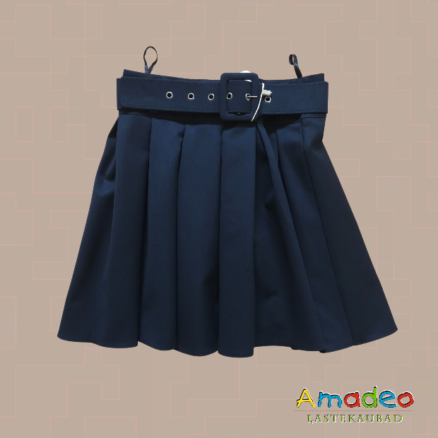 Pleated Belted Skirt
