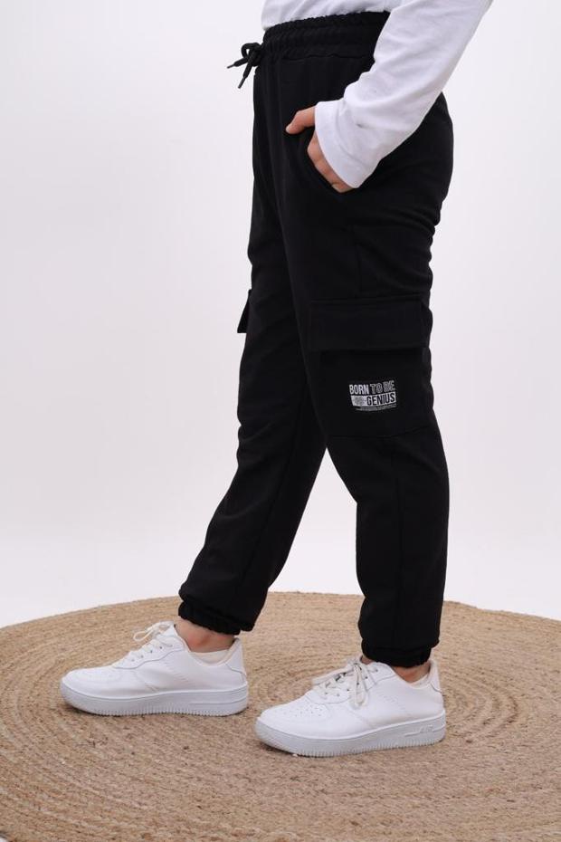 Black Cargo Joggers