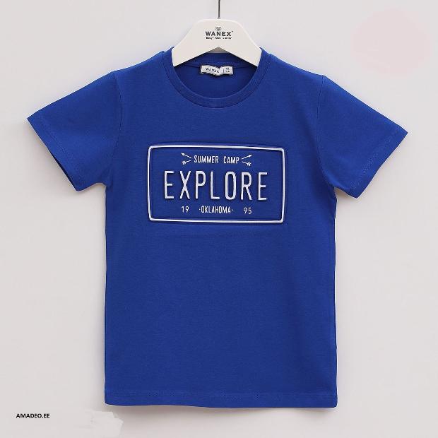 Синяя футболка для мальчиков "Приключение"