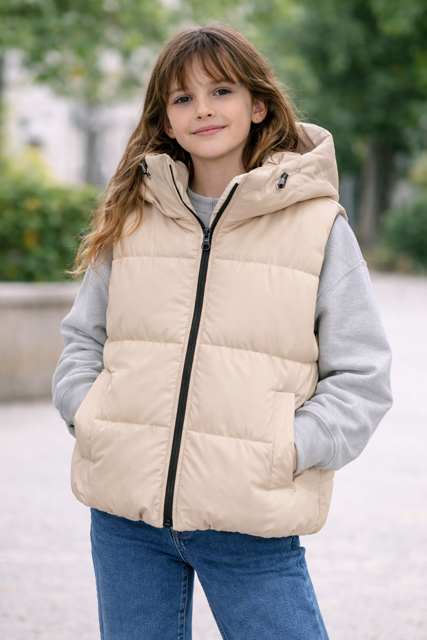 Белый жилет с капюшоном - image 2