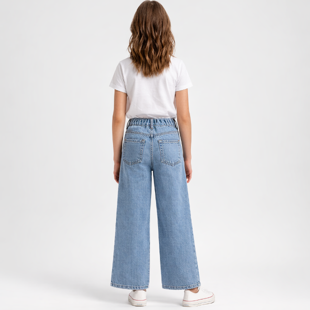 Wide-Leg Denim Culottes - image 2