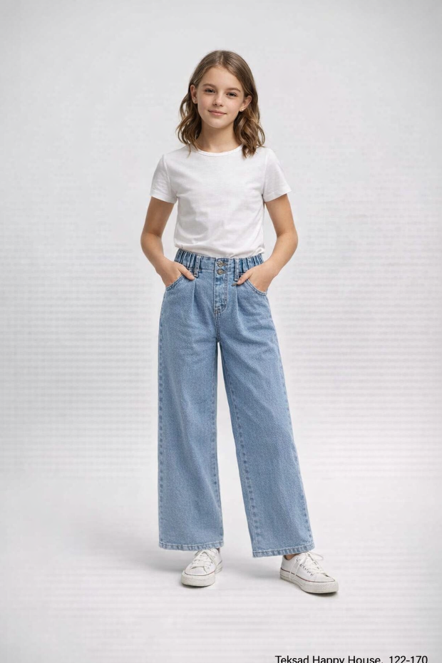 Wide-Leg Denim Culottes