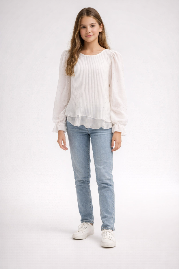Sparkling Pleated Blouse