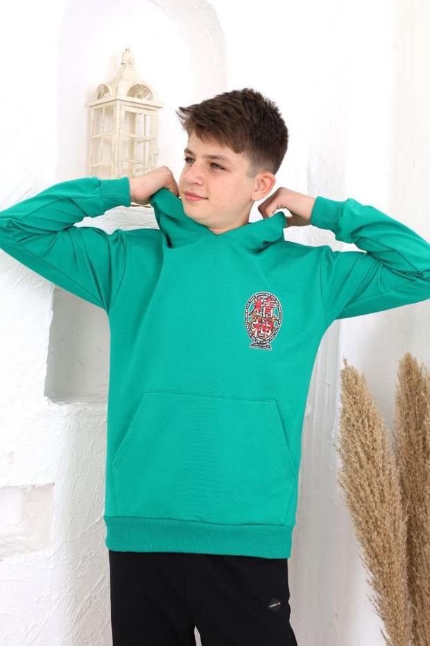 Изумрудный худи для мальчика